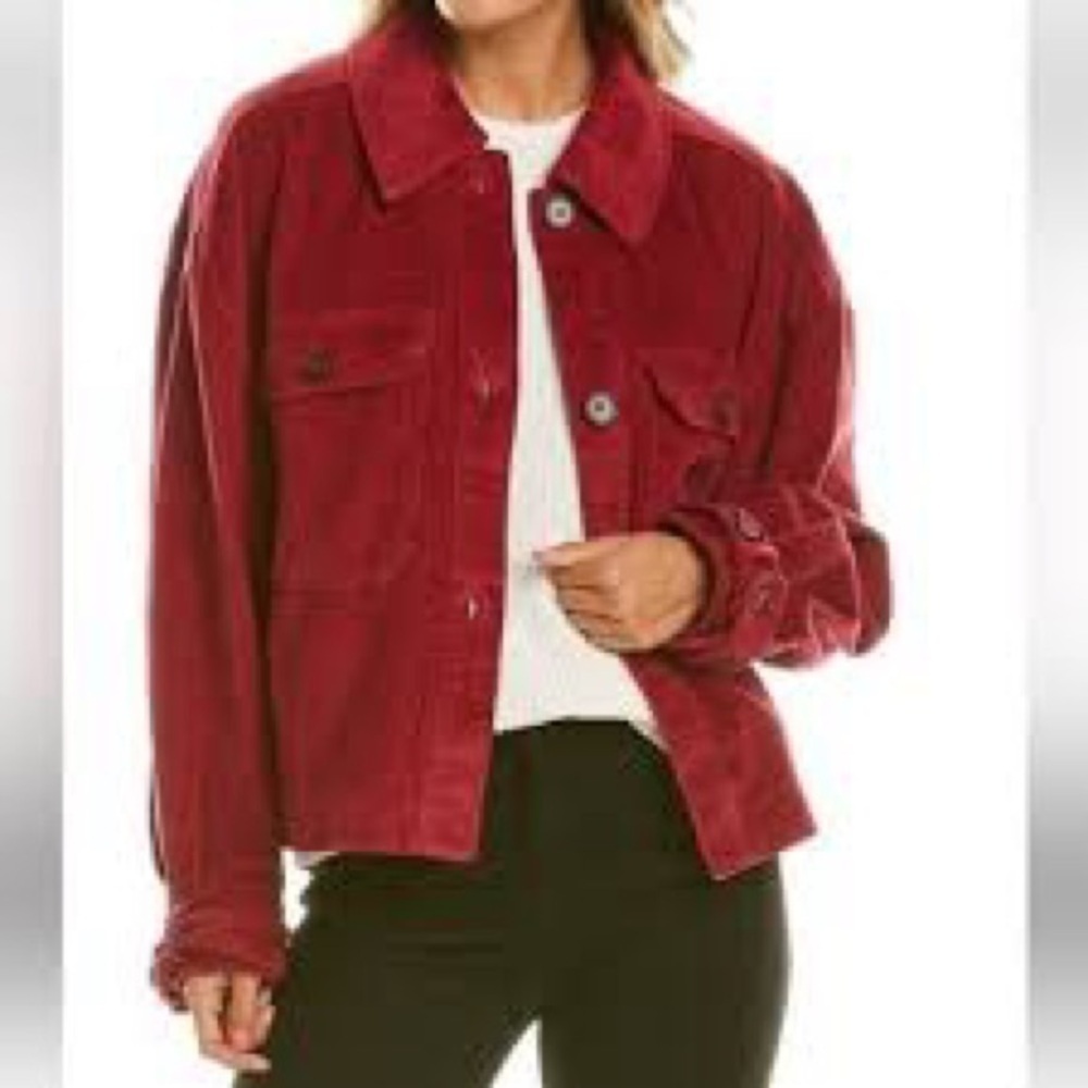 AVEC LES FILLES - Anthropologie Raspberry Corduroy Jacket, Size XL